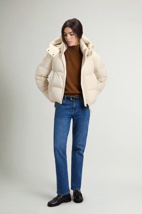Woolrich Parka Madison Latte Donna con cappuccio-2