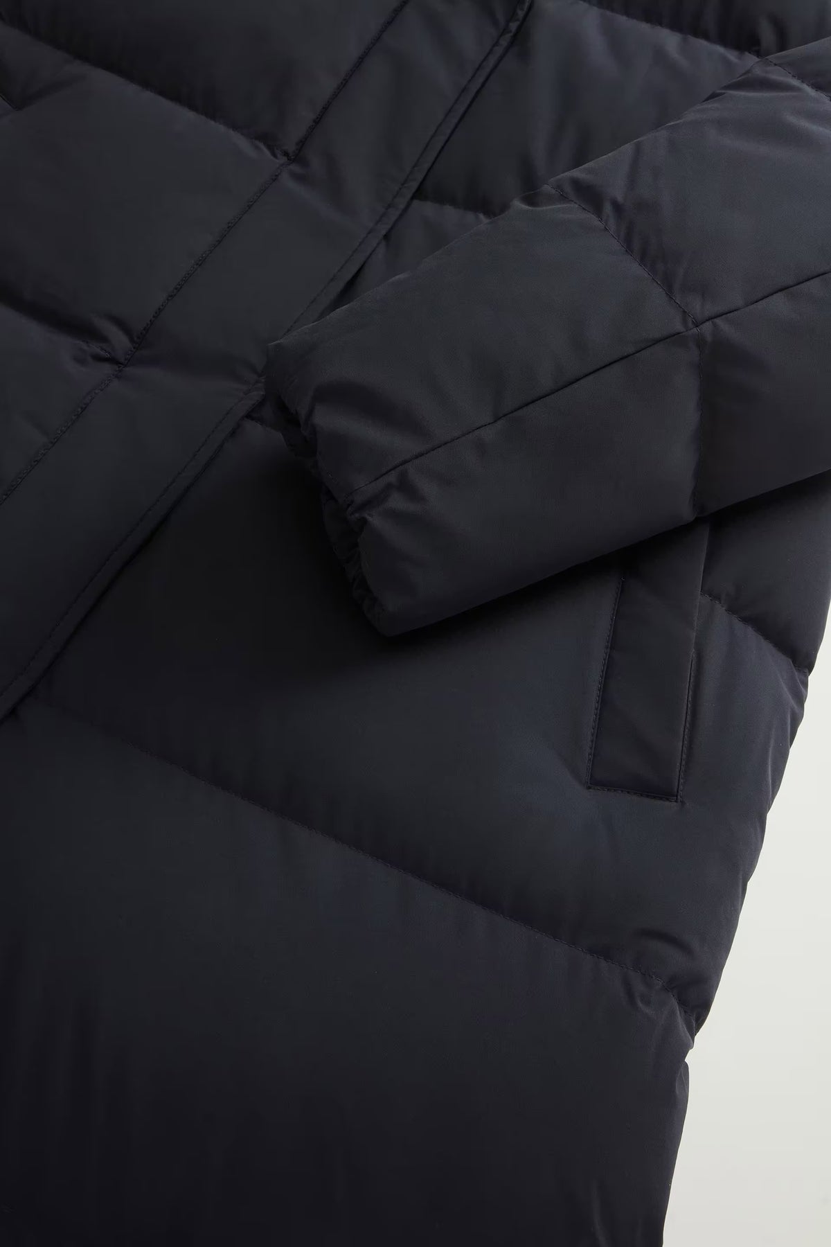 Woolrich Parka Madison Lungo Nero da donna trapuntato-4