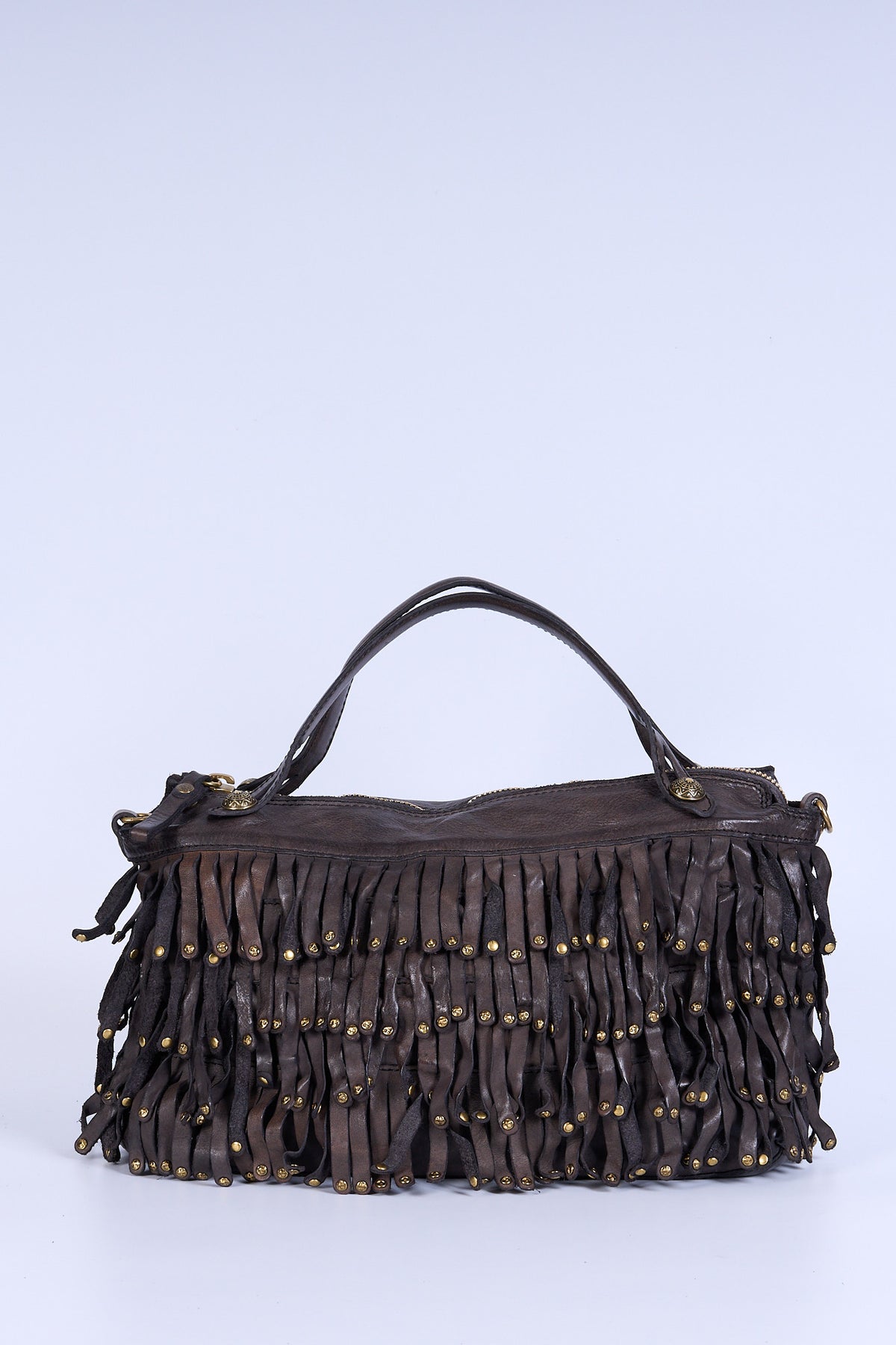 Campomaggi Borsa Melissa Shopping Frange Fango Donna-1