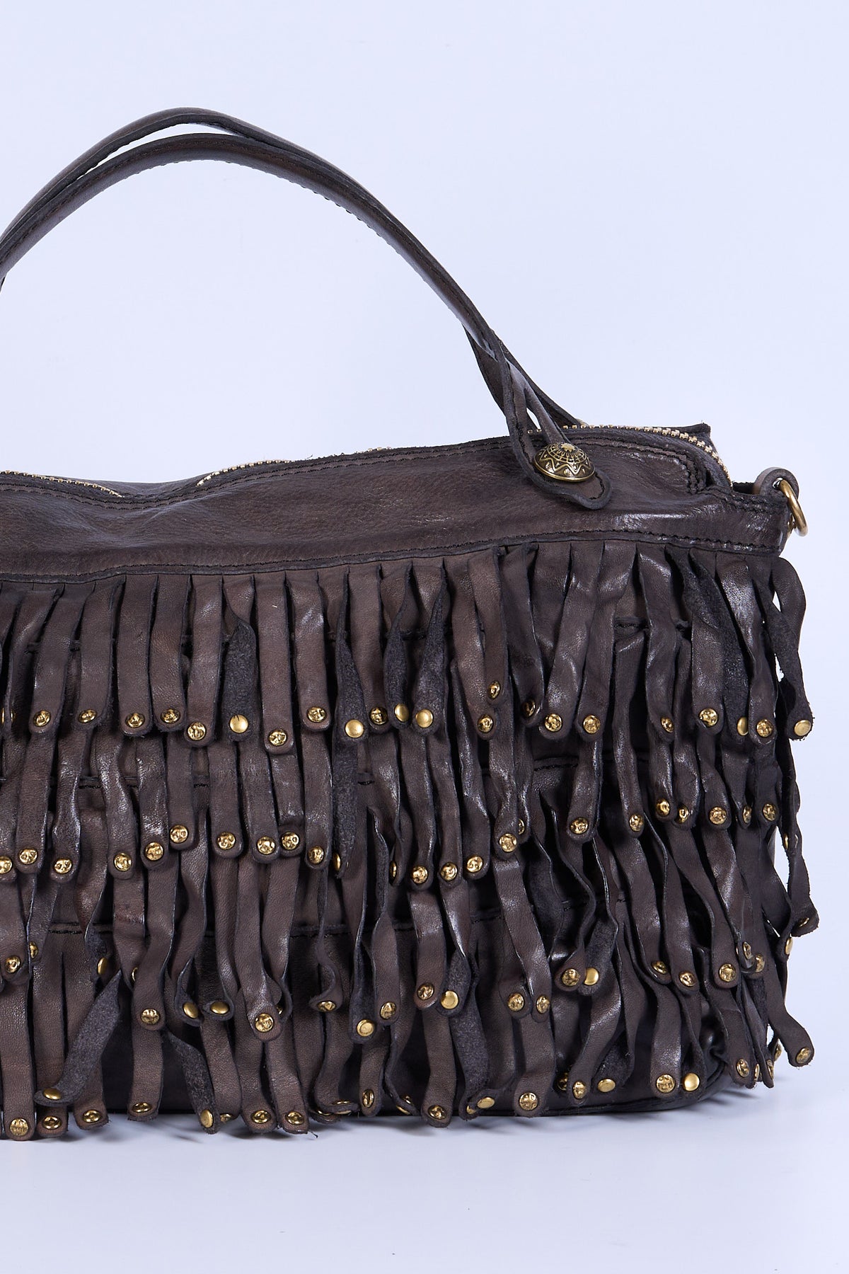 Campomaggi Borsa Melissa Shopping Frange Fango Donna-2