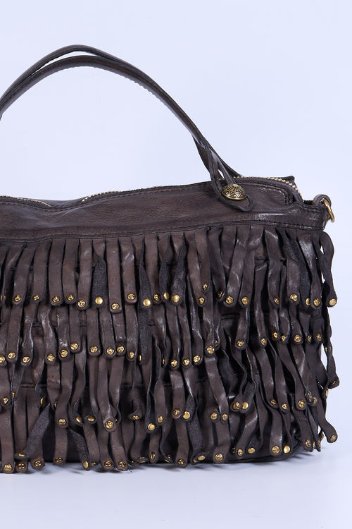 Campomaggi Borsa Melissa Shopping Frange Fango Donna-2