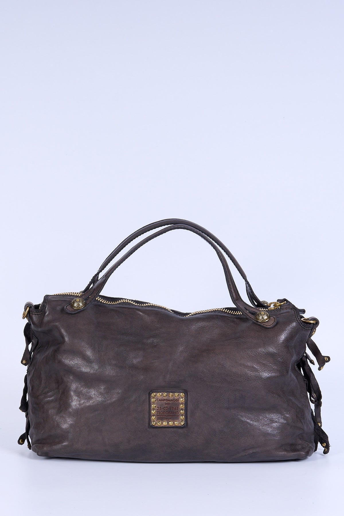 Campomaggi Borsa Melissa Shopping Frange Fango Donna-5
