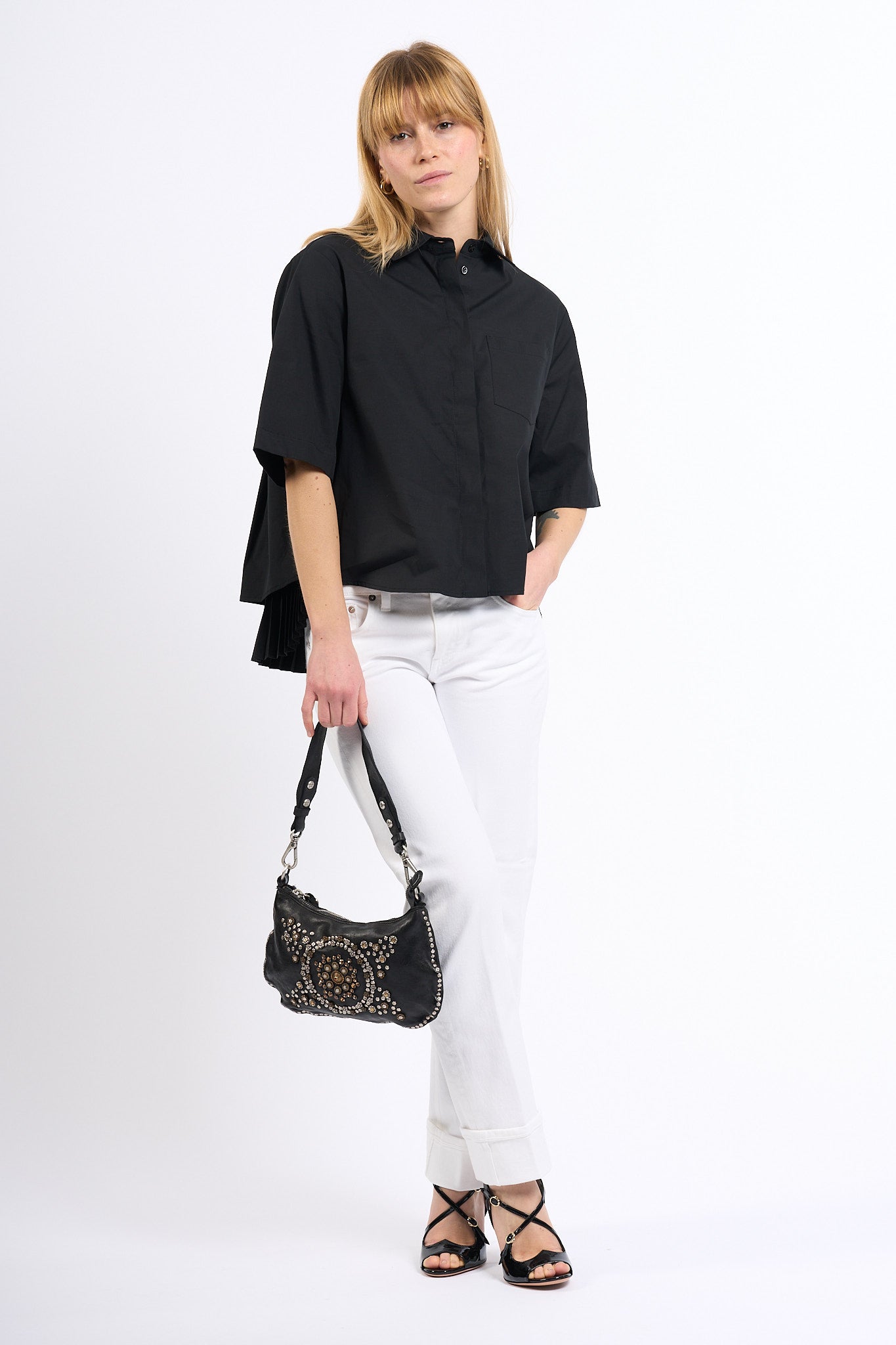 Campomaggi Borsa TERESA con Borchie Nero Donna-1