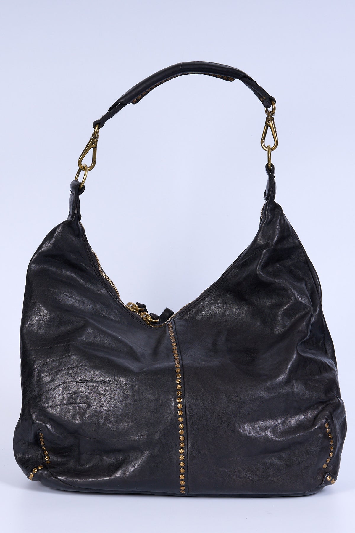 Campomaggi Borsa Wanda Monospalla Rivetti Nero Donna-1
