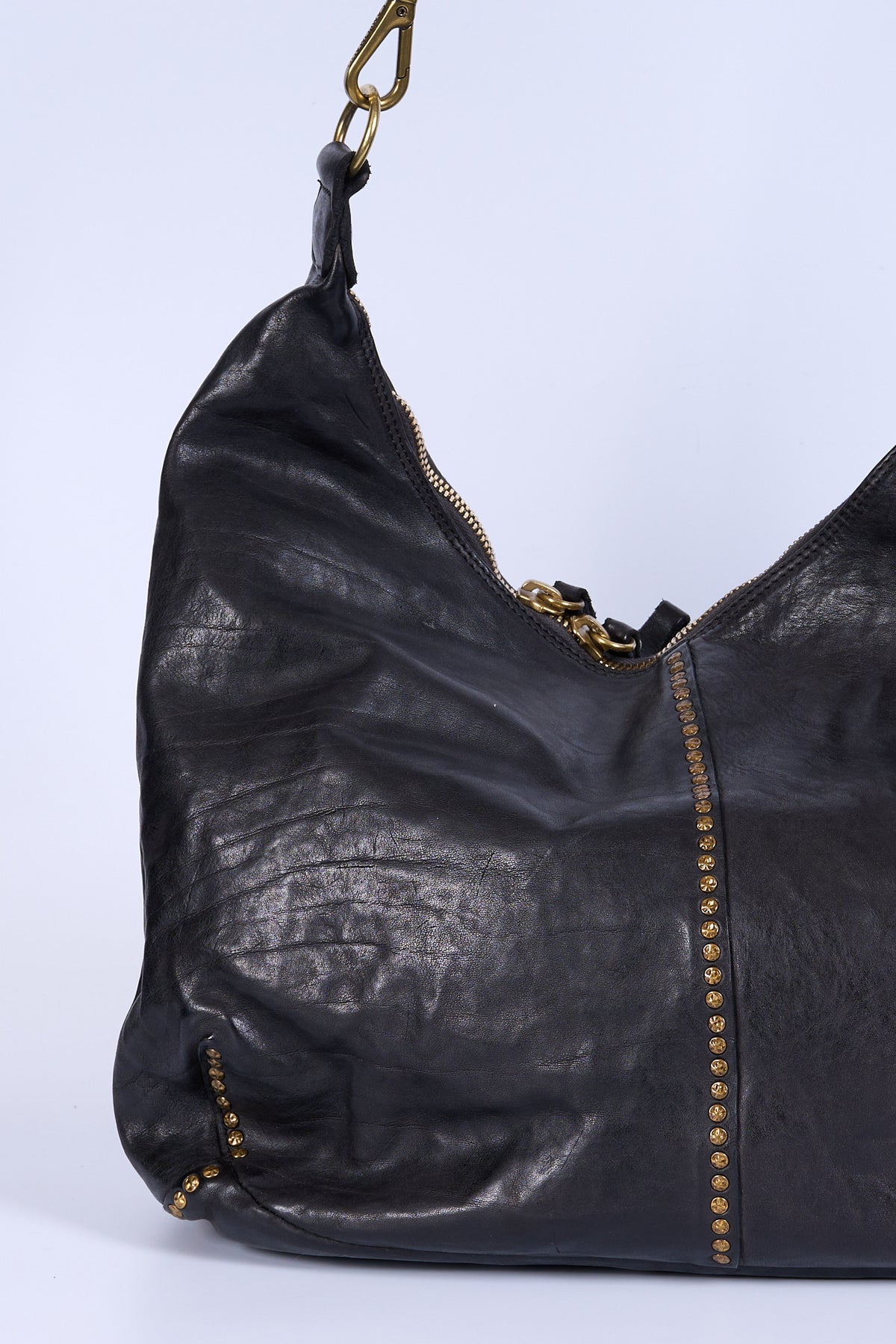 Campomaggi Borsa Wanda Monospalla Rivetti Nero Donna-2