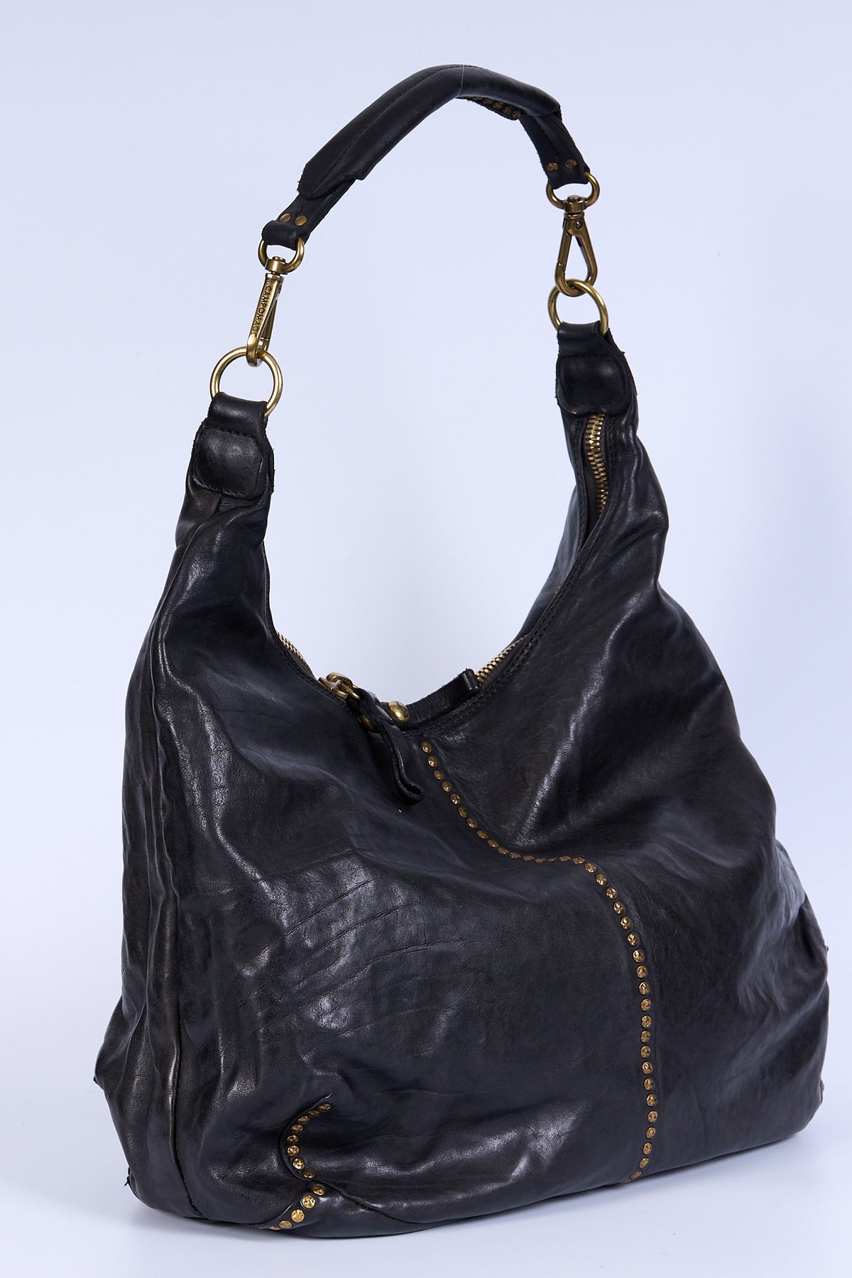 Campomaggi Borsa Wanda Monospalla Rivetti Nero Donna-3