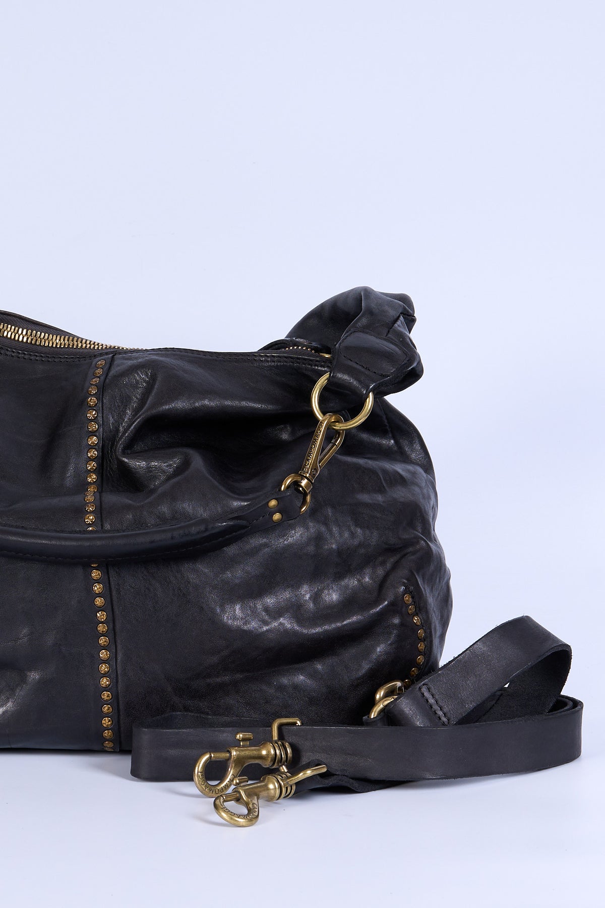 Campomaggi Borsa Wanda Monospalla Rivetti Nero Donna-7