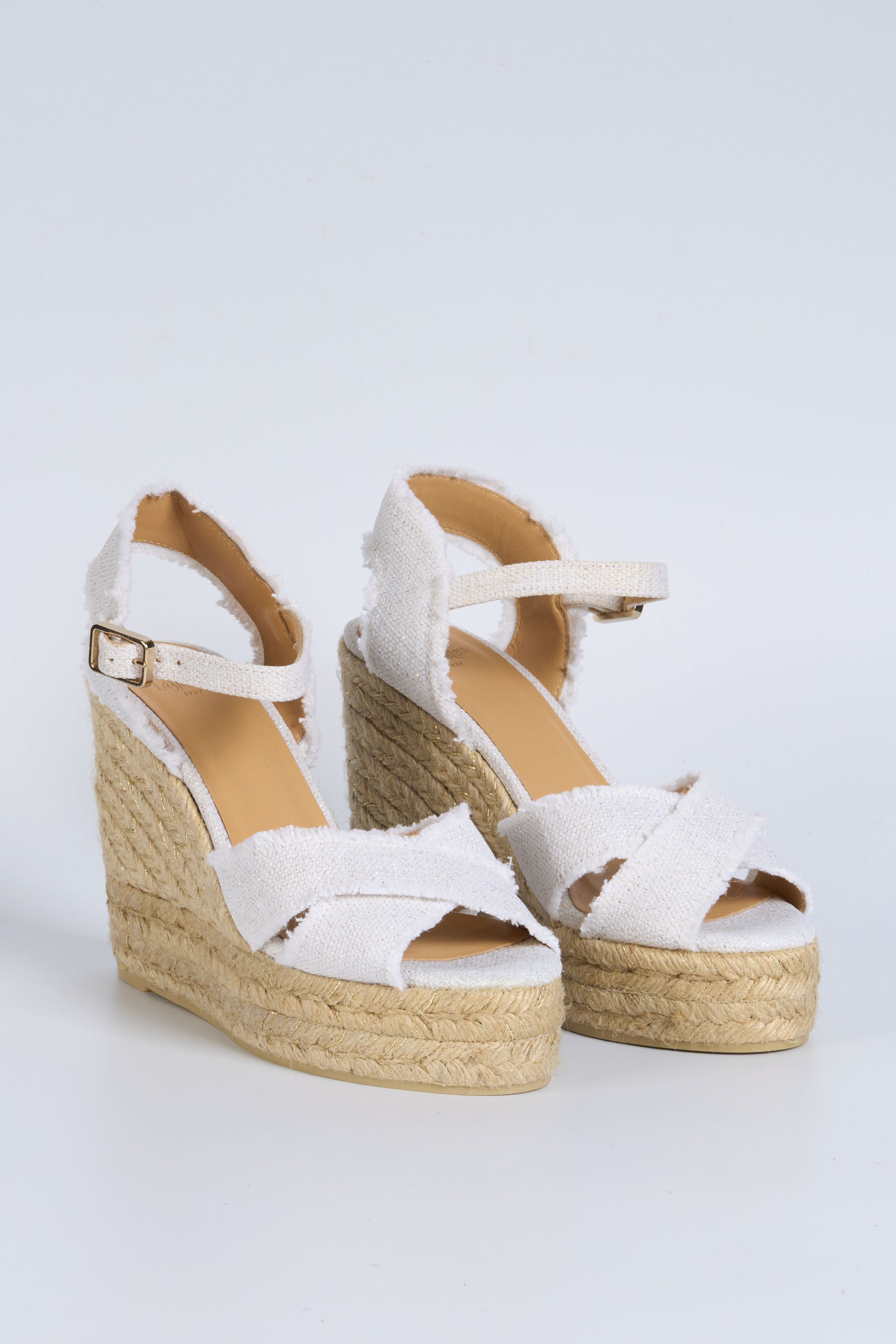 Castaner Espadrillas Bromelia Bianco/oro Donna-3