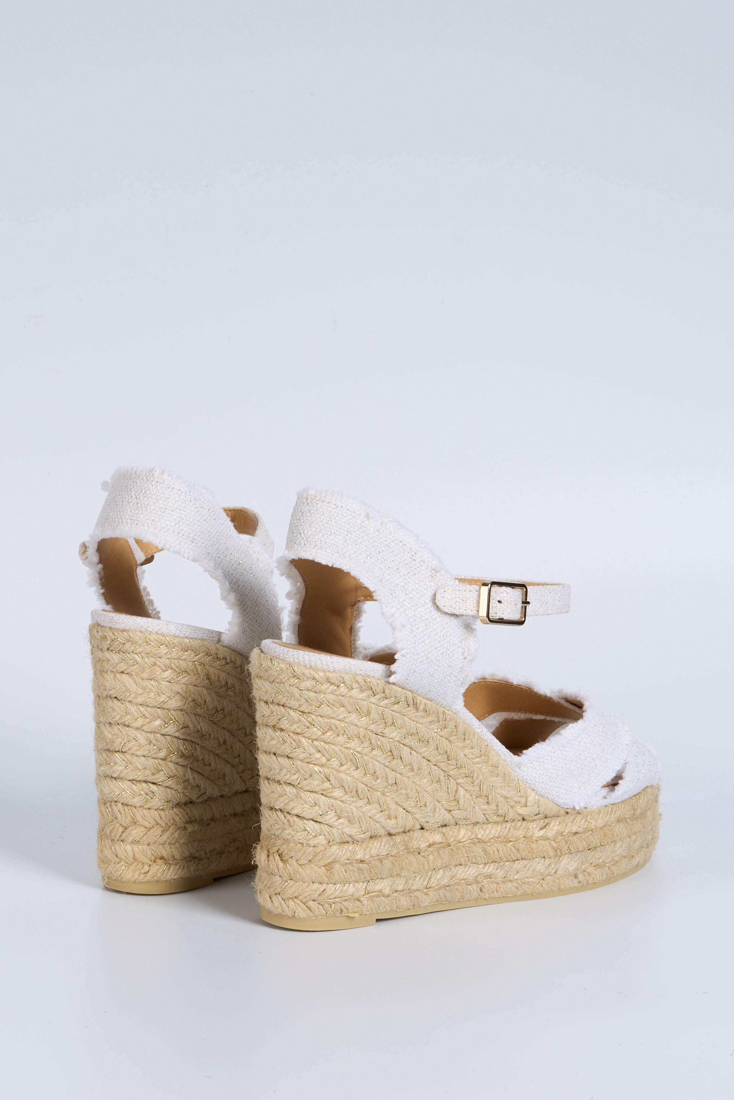 Castaner Espadrillas Bromelia Bianco/oro Donna-4