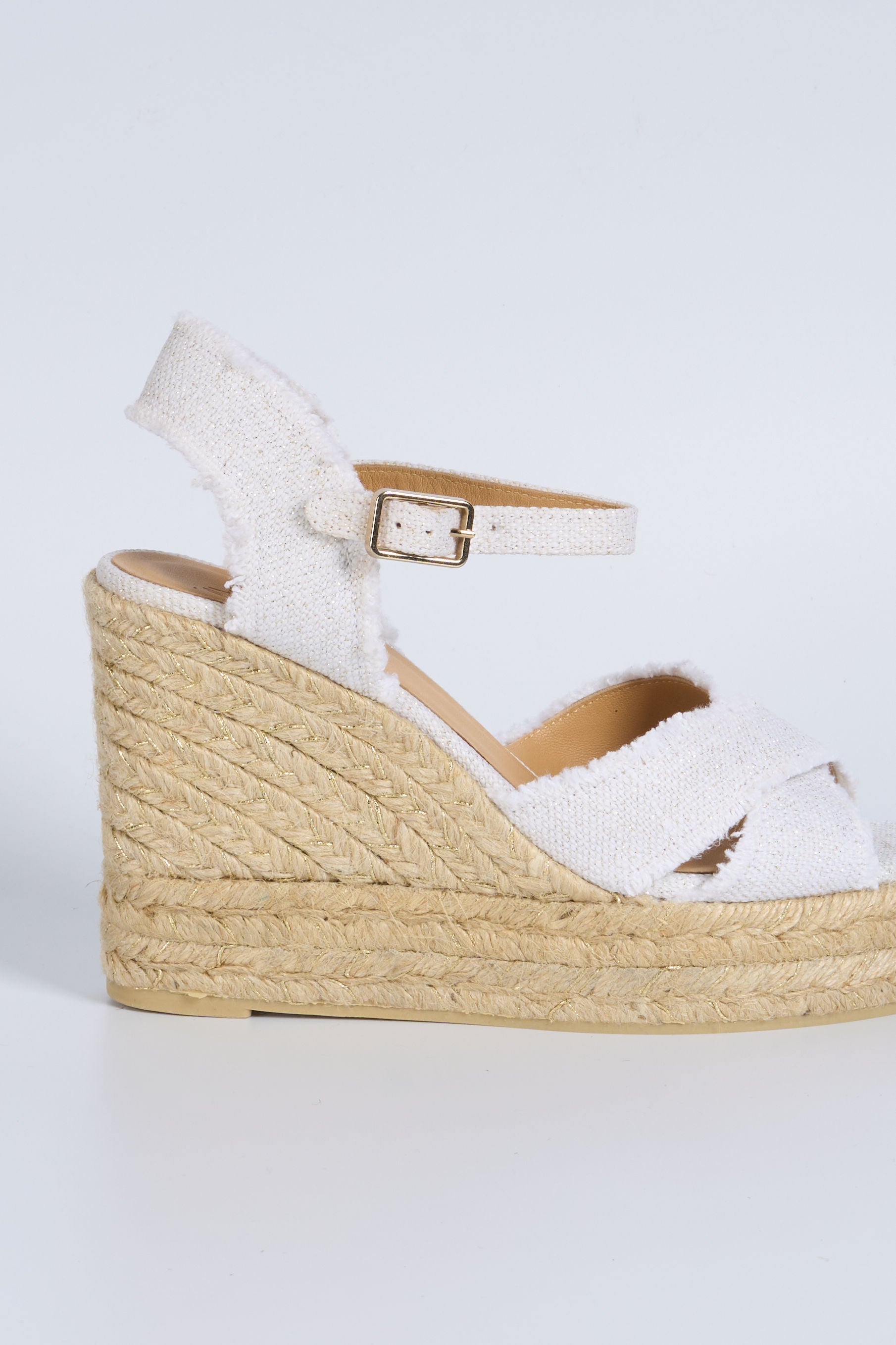 Castaner Espadrillas Bromelia Bianco/oro Donna-5
