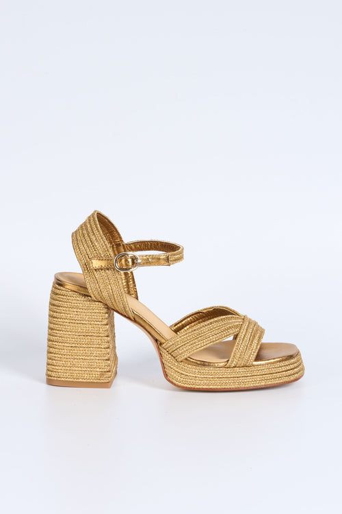 Castaner Sandalo Tacco Valle Oro Donna