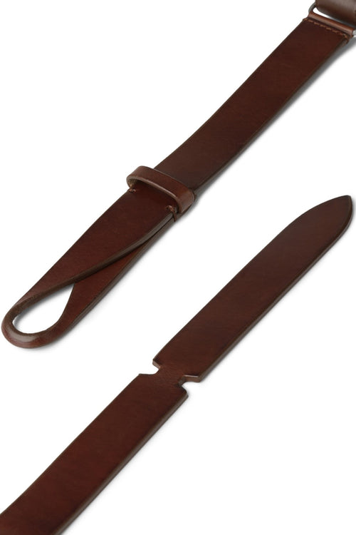 Orciani Men's Burnt Leather Nobuckle Belt-2
