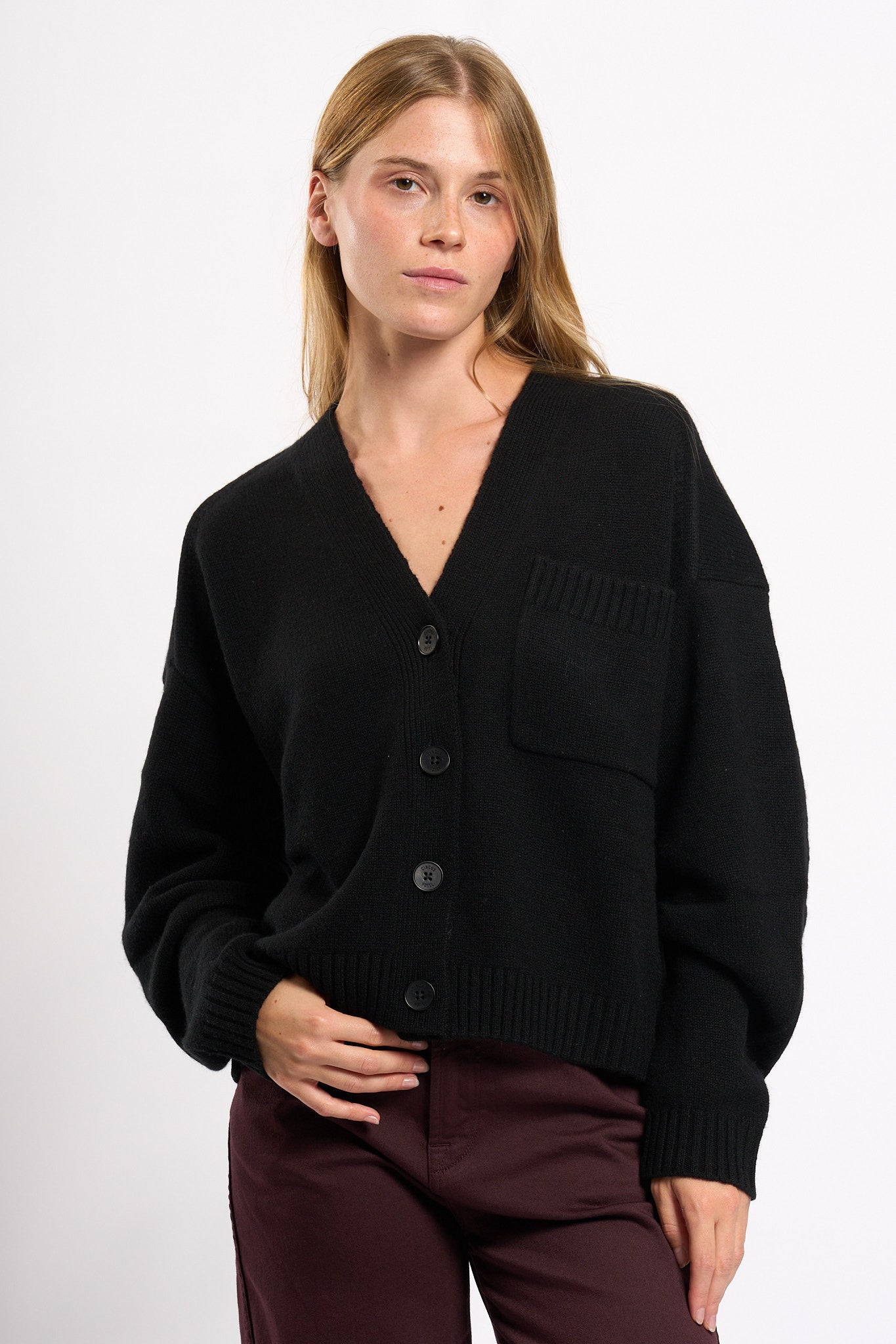 Circus Hotel Cardigan Cashmere Nero Donna-2