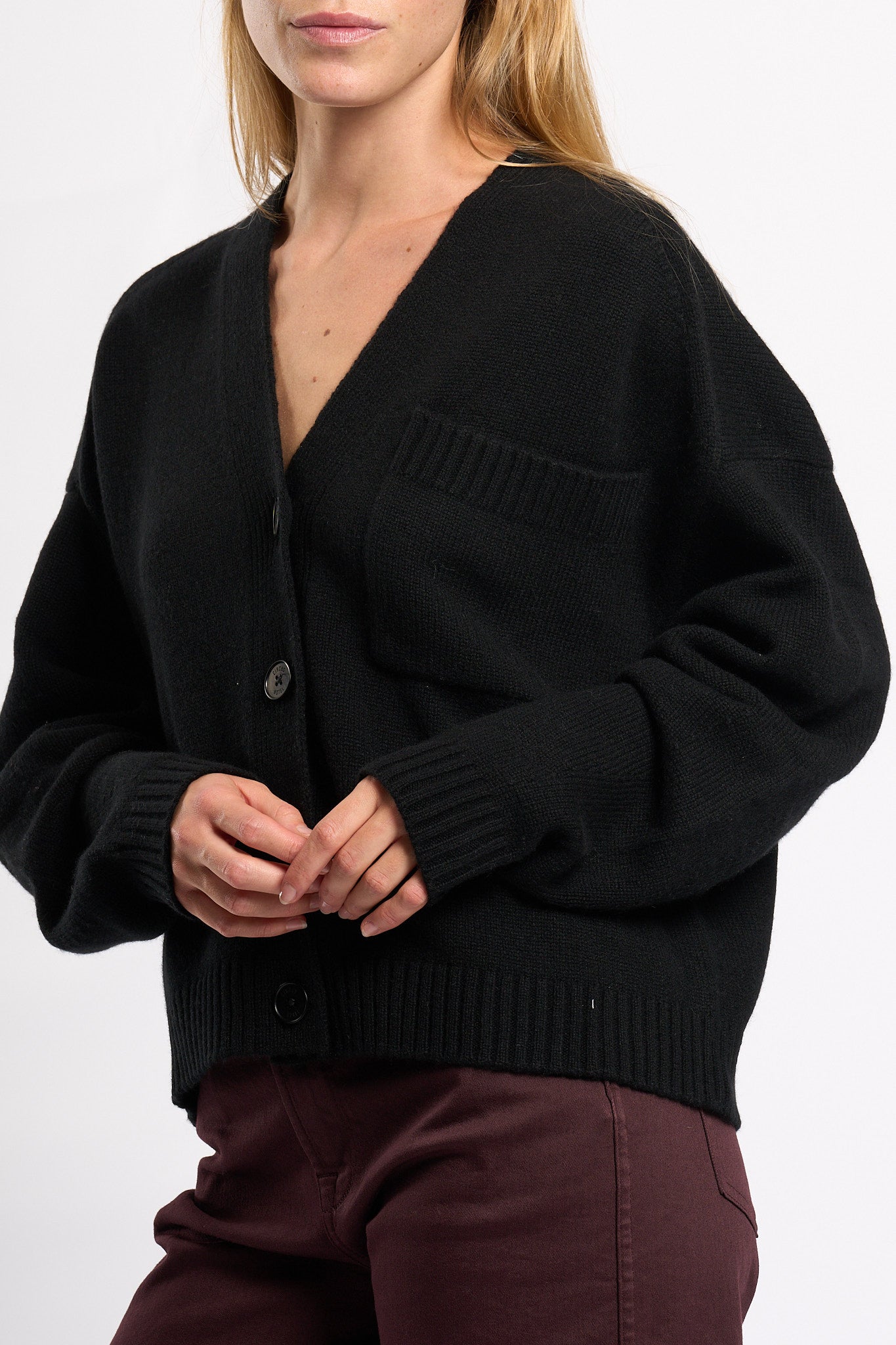 Circus Hotel Cardigan Cashmere Nero Donna-4