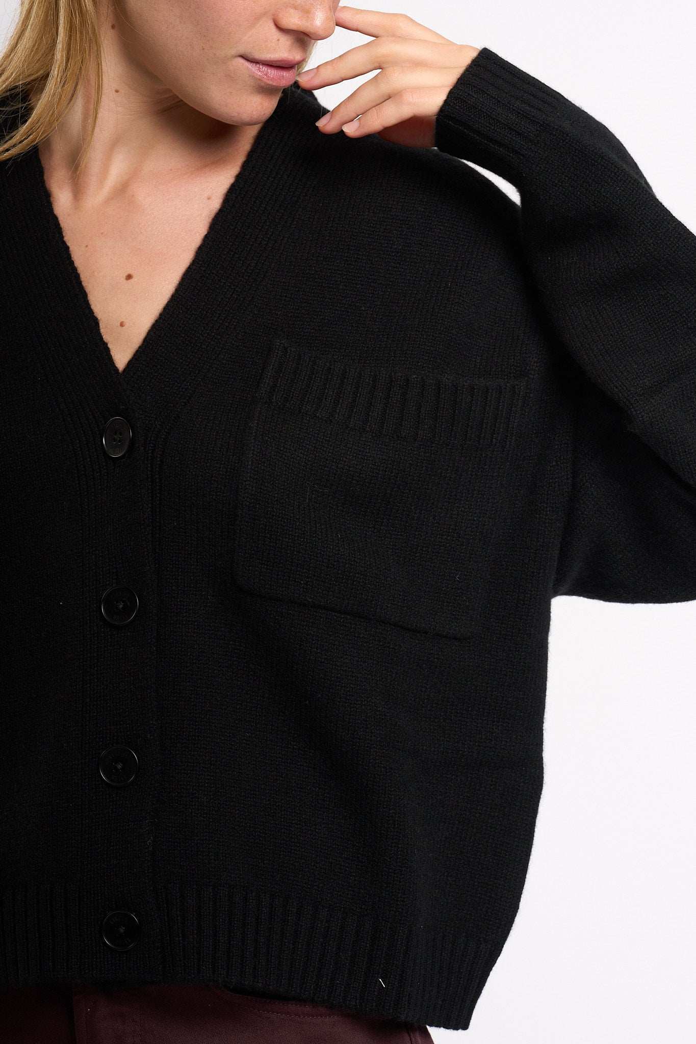 Circus Hotel Cardigan Cashmere Nero Donna-6