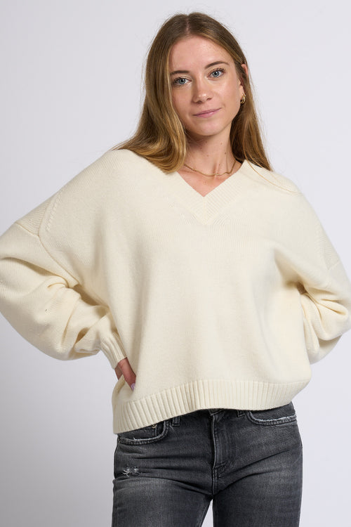 Circus Hotel Maglia Cashmere Panna Donna-2