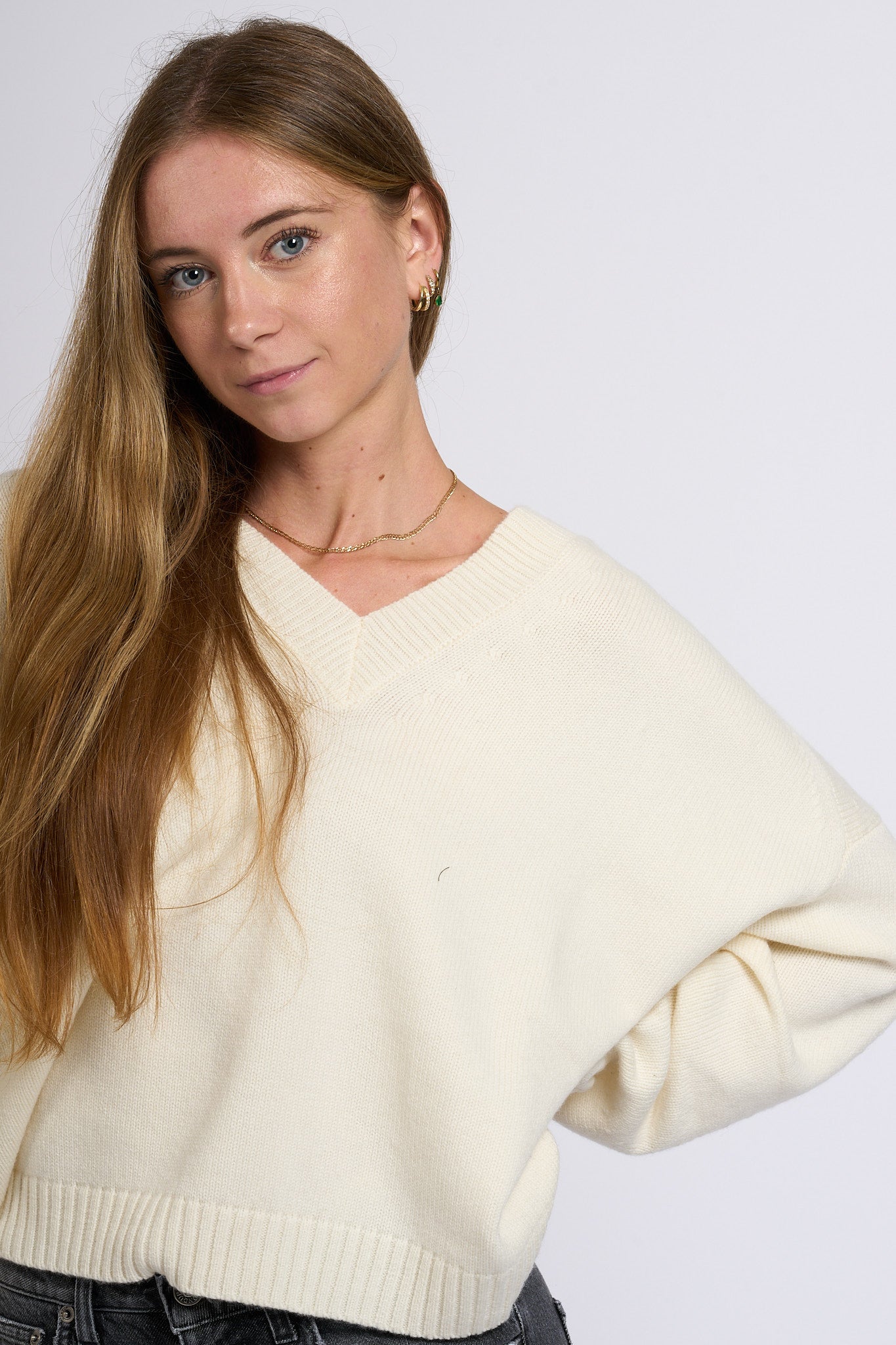 Circus Hotel Maglia Cashmere Panna Donna-6