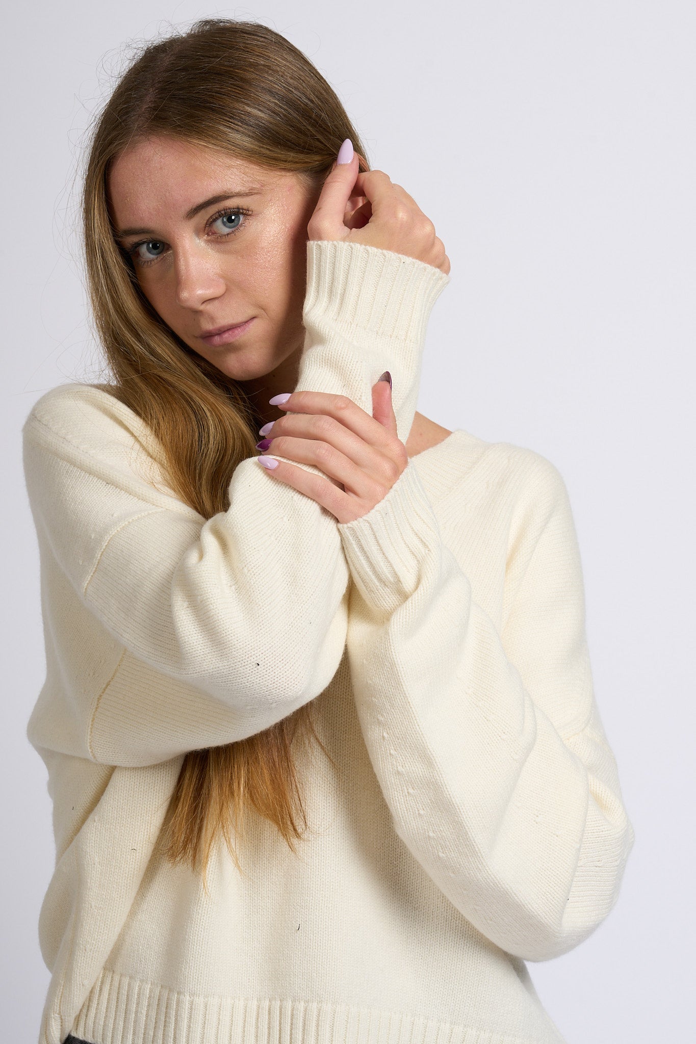 Circus Hotel Maglia Cashmere Panna Donna-7