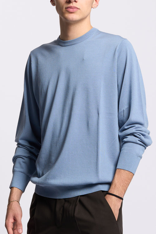 Claq Maglia Cotone e Seta Carta da Zucchero Uomo-2