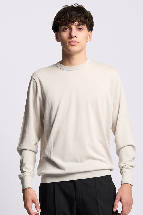 Claq Maglia Cotone e Seta Perla Uomo-2