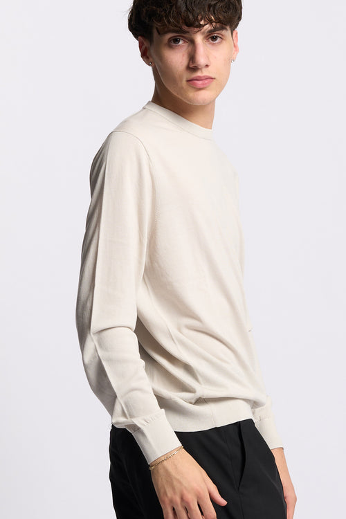 Claq Maglia Cotone e Seta Perla Uomo