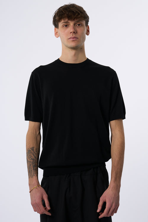 Claq Maglia Misto Seta Nero Uomo-2