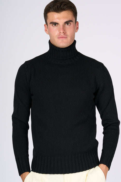 Customer Lovers Black Turtleneck Sweater Men-2