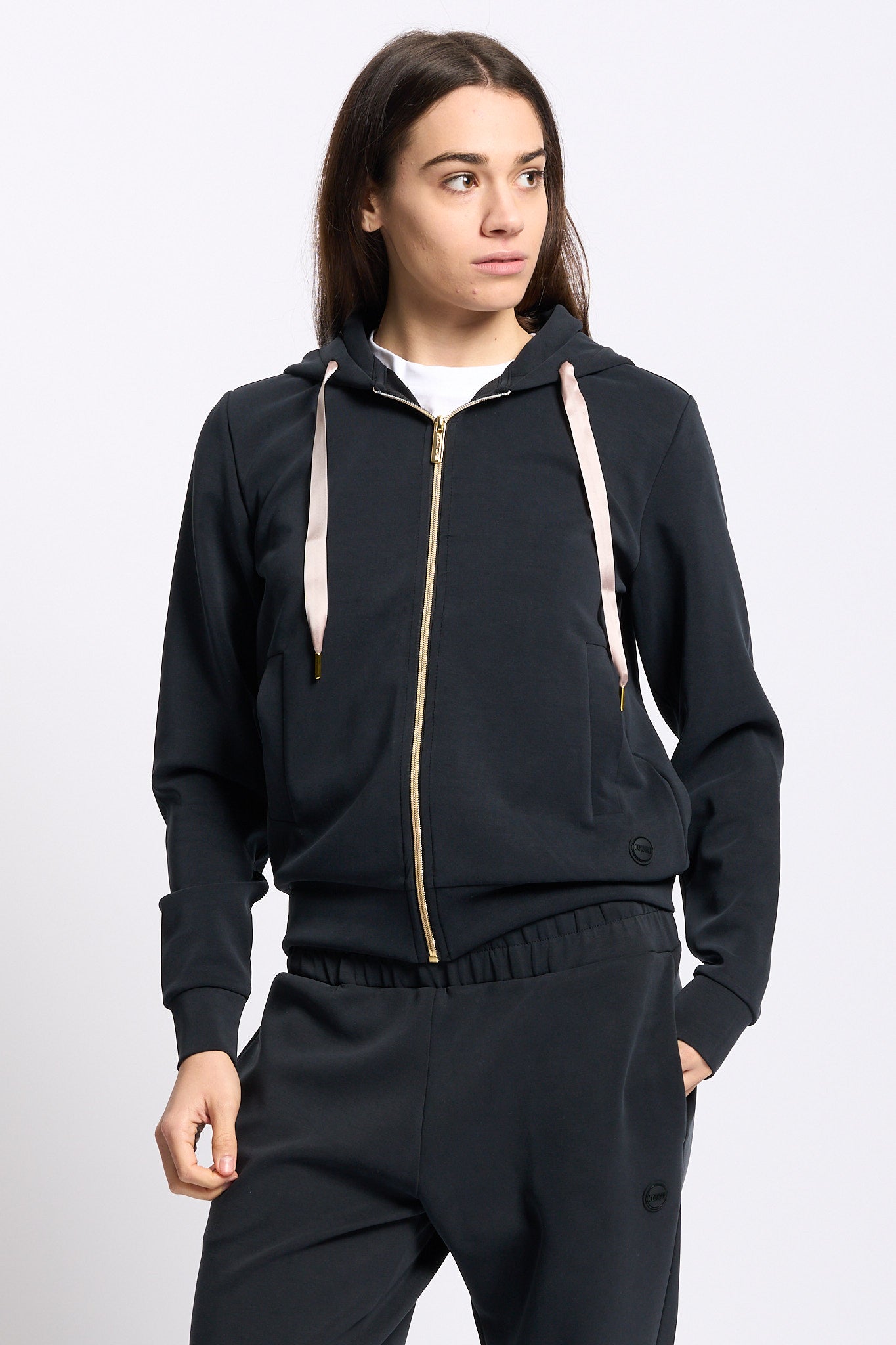 Colmar originals Felpa Cappuccio+zip  Blu Donna-1