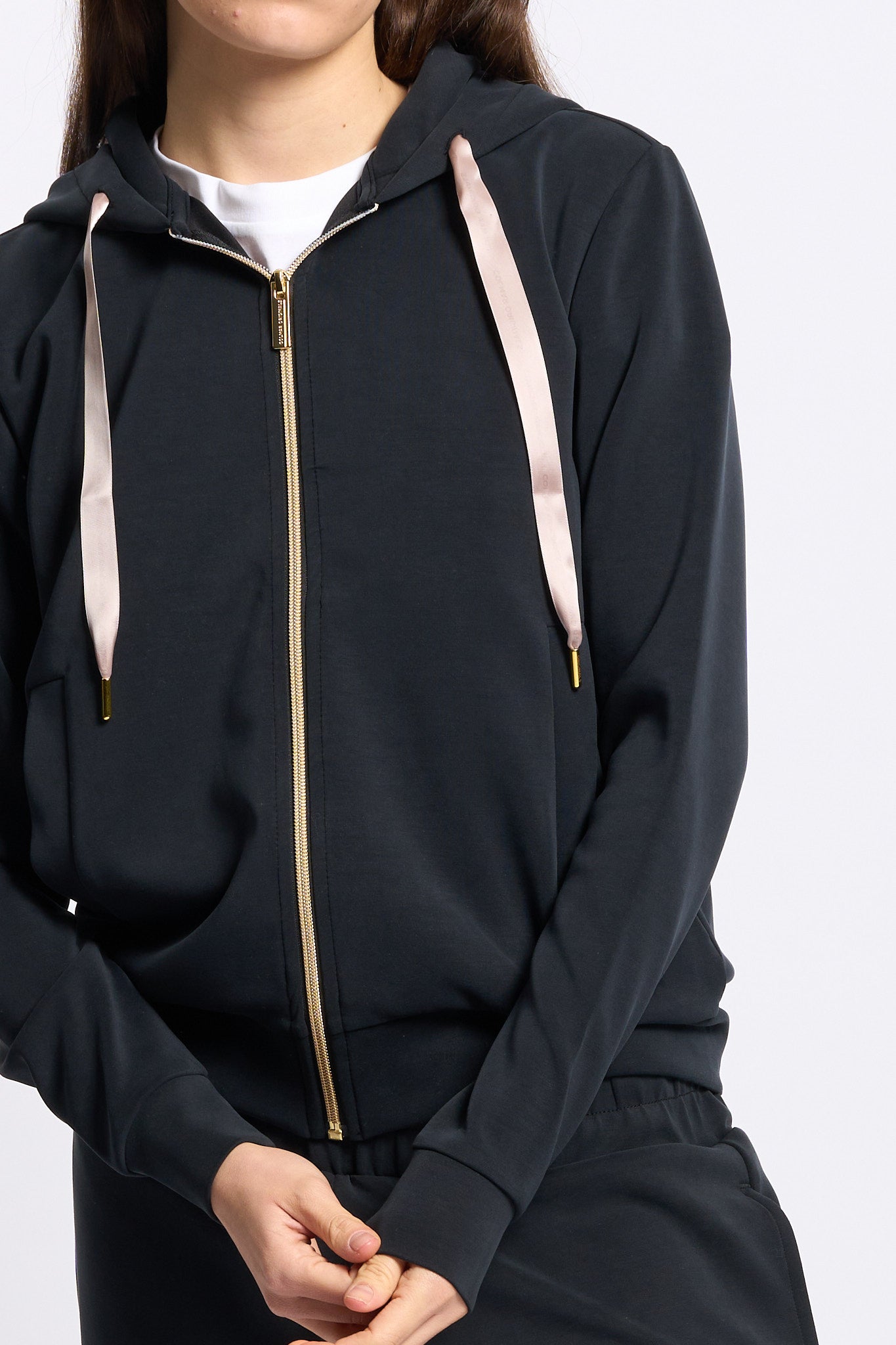 Colmar originals Felpa Cappuccio+zip  Blu Donna-3