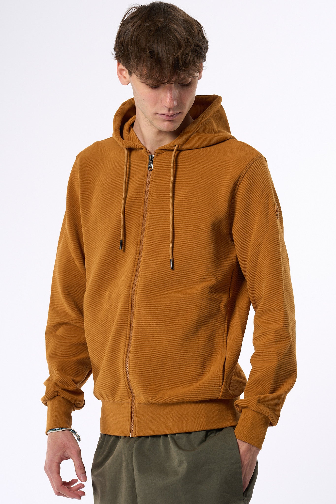 Colmar Originals Felpa Full Zip Con Cappuccio Senape Uomo-4