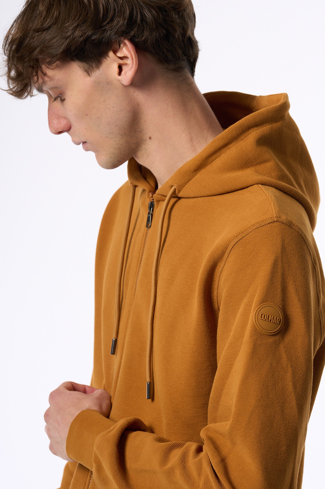Colmar Originals Felpa Full Zip Con Cappuccio Senape Uomo-2
