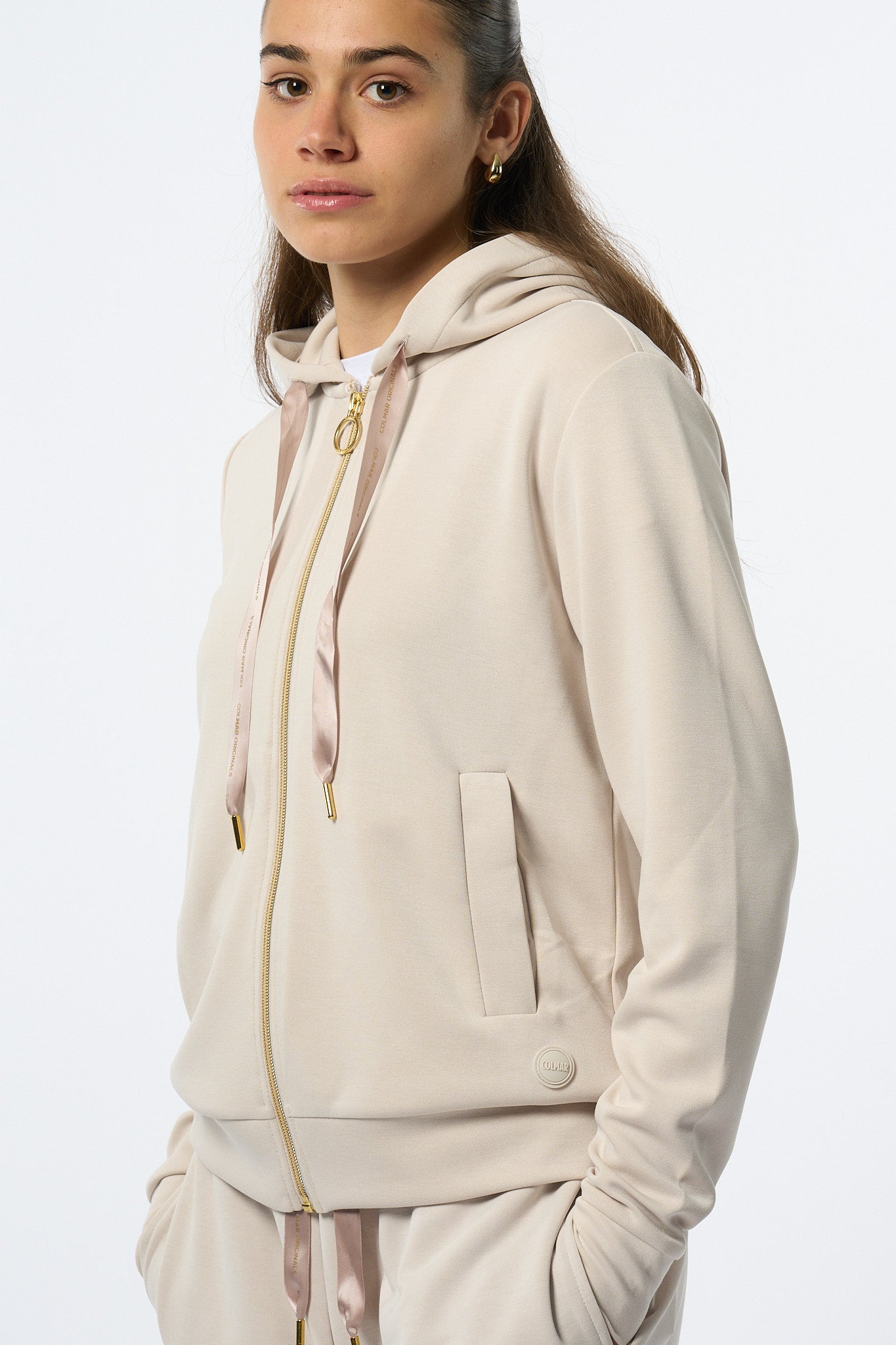 Colmar Originals Felpa Full Zip Gesso Donna-1