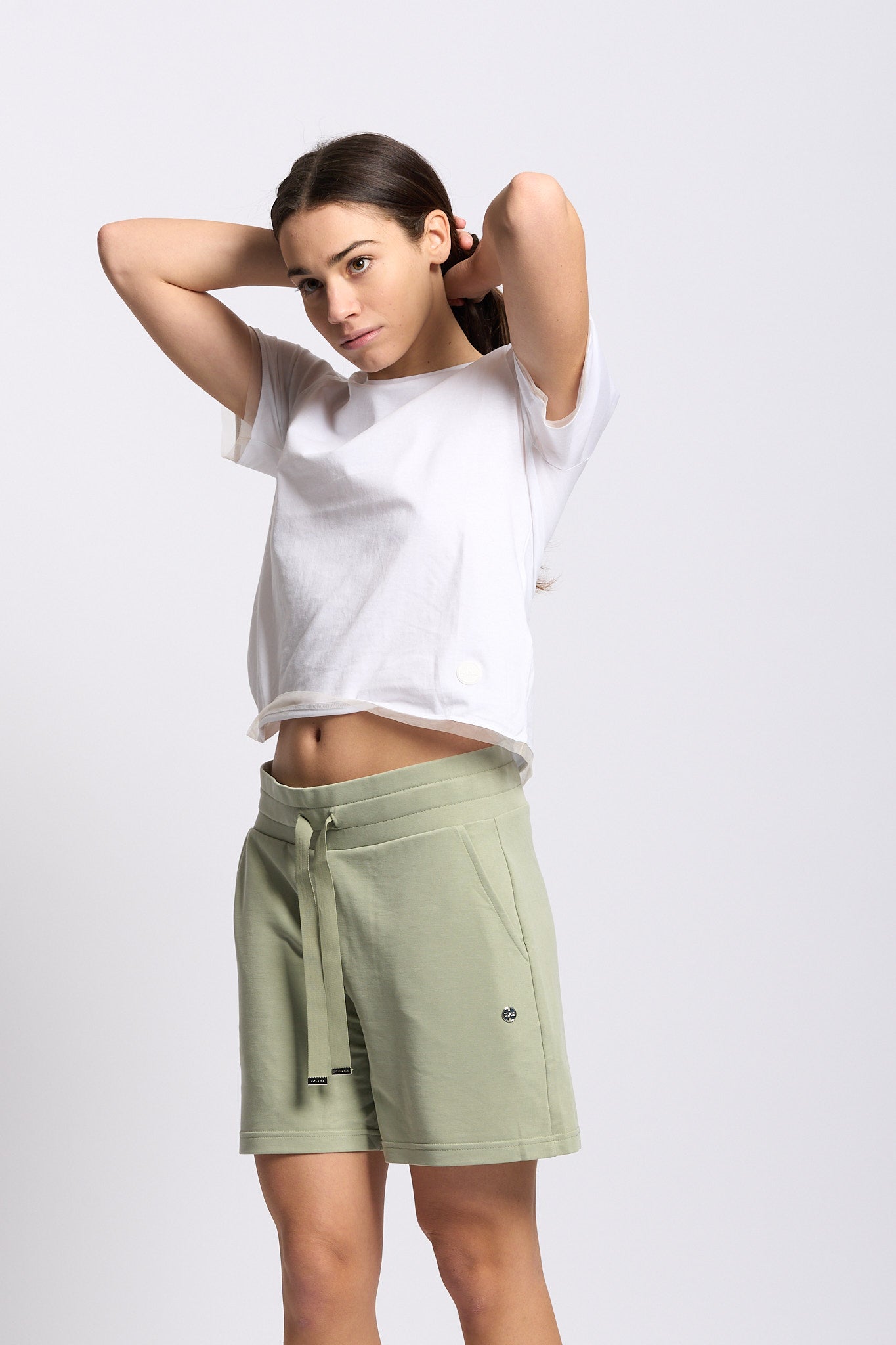 Colmar originals Bermuda in Felpa Verde Donna-1