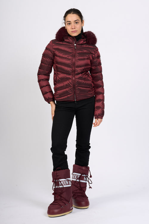 Colmar originals Piumino Corto Cappuccio Bordeaux Donna-2