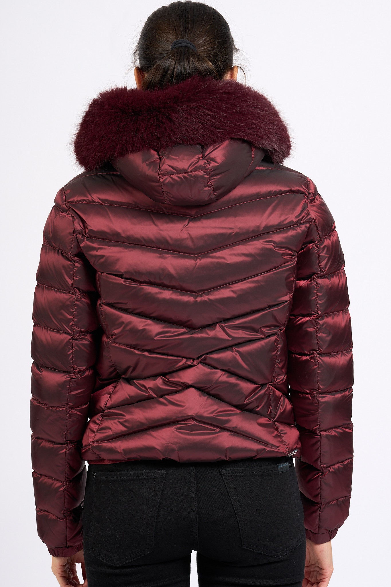 Colmar originals Piumino Corto Cappuccio Bordeaux Donna-6