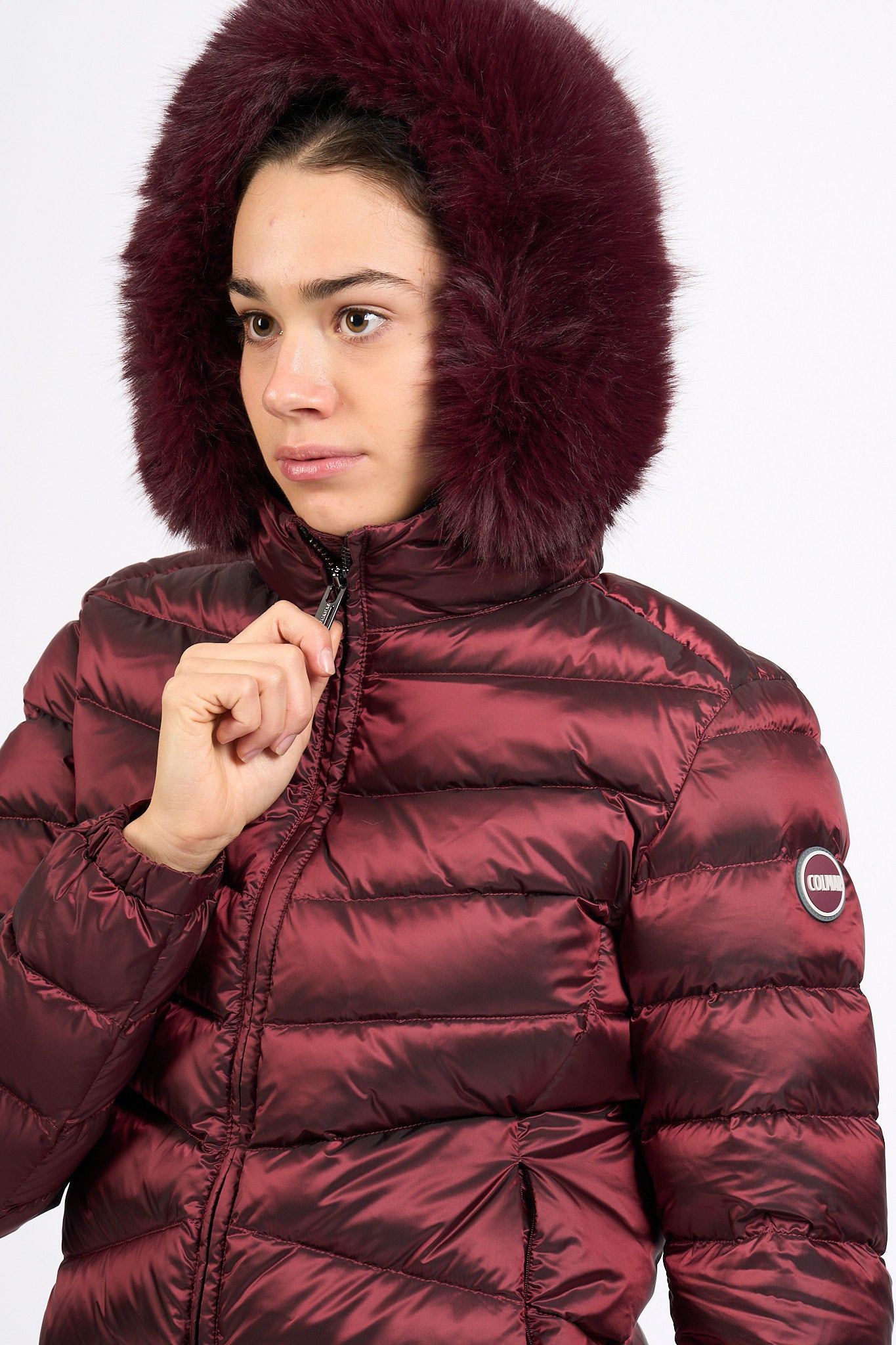 Colmar originals Piumino Corto Cappuccio Bordeaux Donna-4