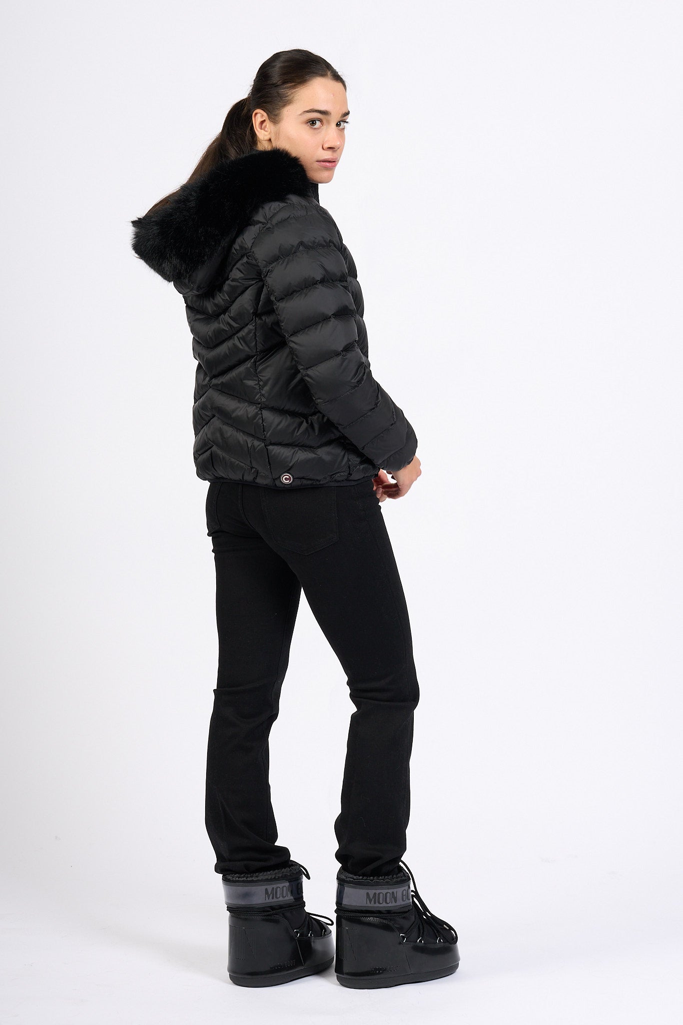 Colmar originals Piumino Corto Cappuccio Nero Donna-5