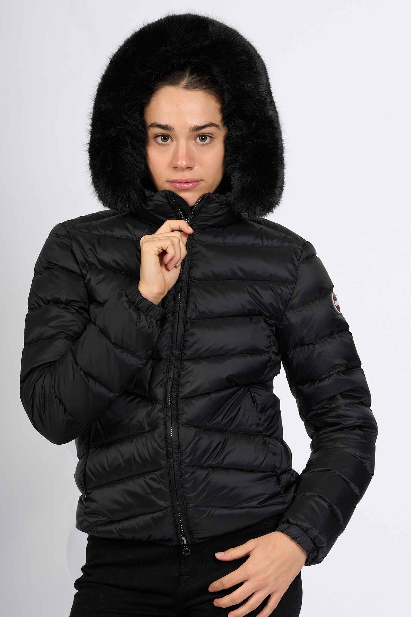 Colmar originals Piumino Corto Cappuccio Nero Donna-1