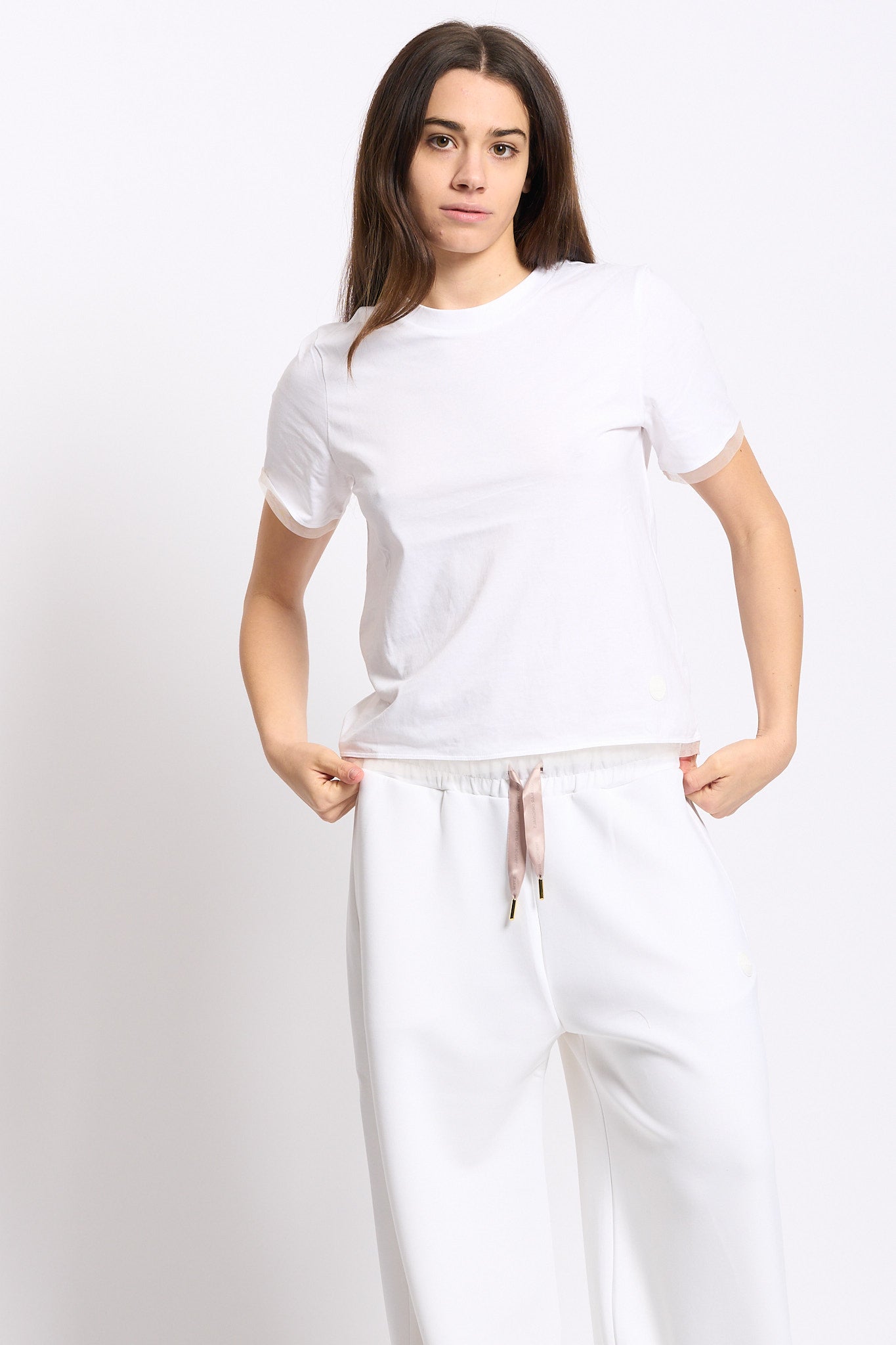 Colmar originals T-shirt con Tulle Bianco Donna-3