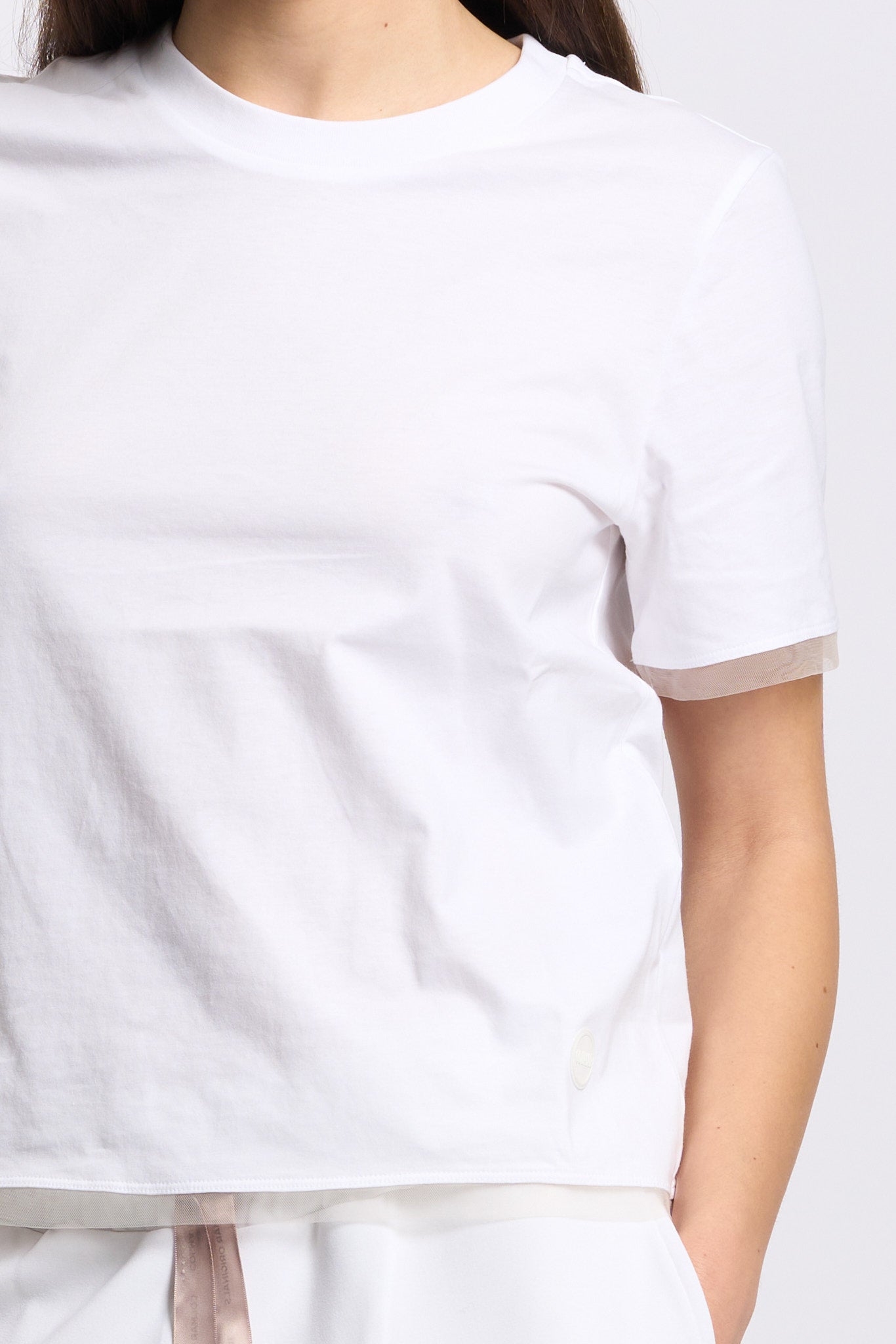 Colmar originals T-shirt con Tulle Bianco Donna-4