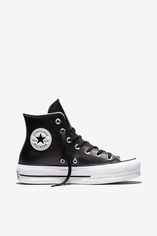 Converse All Star Chuck Taylor Platform pelle nera donna
