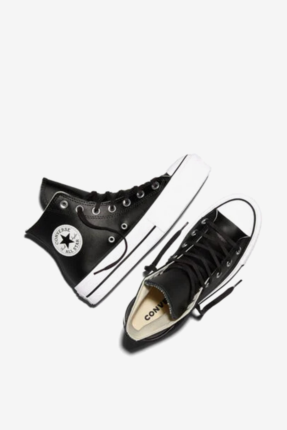 Converse All Star Chuck Taylor Platform pelle nera donna-5