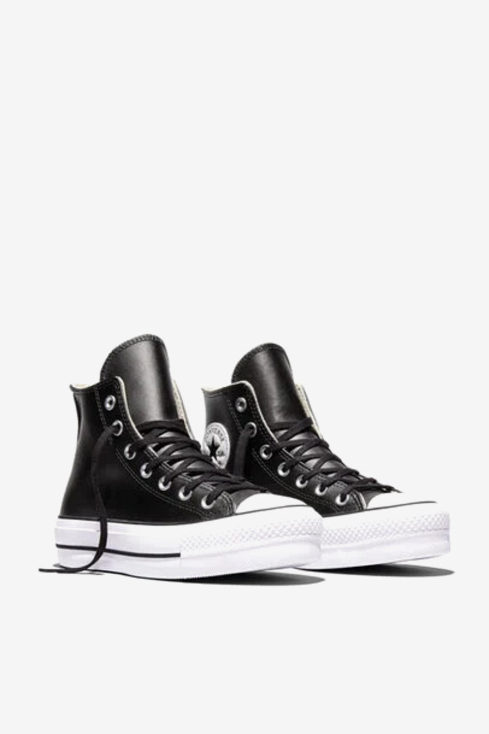 Converse All Star Chuck Taylor Platform pelle nera donna-3