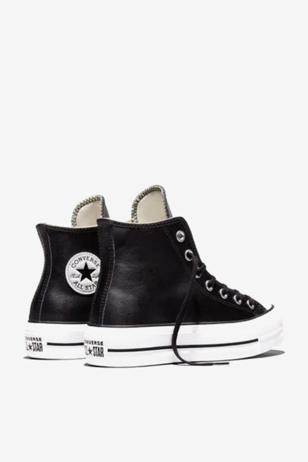 Converse All Star Chuck Taylor Platform pelle nera donna-4