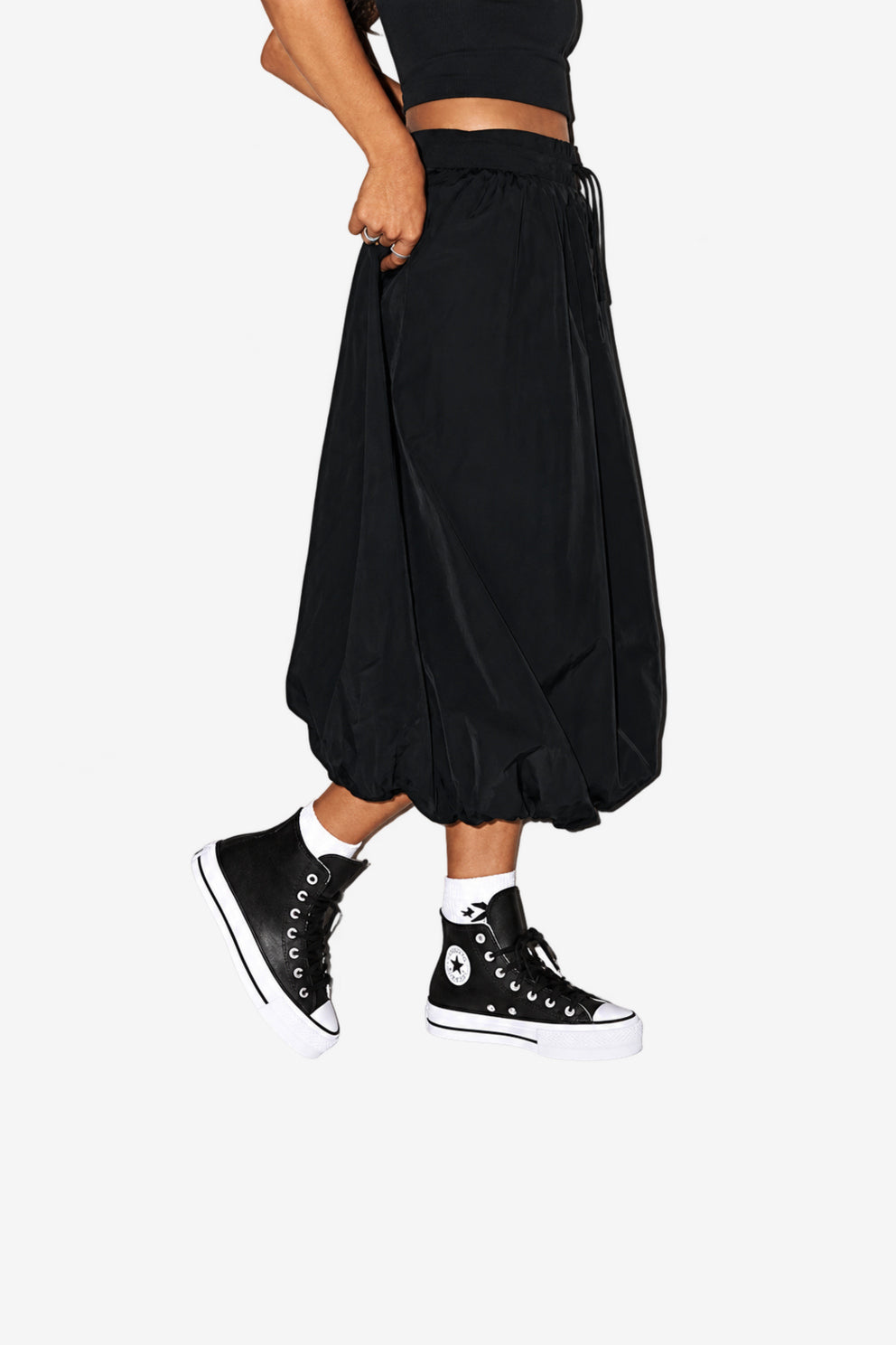 Converse All Star Chuck Taylor Platform pelle nera donna-2