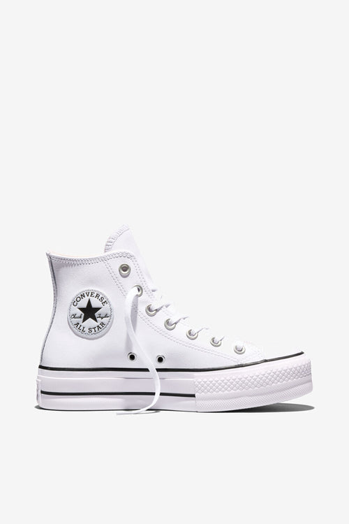 Converse All Star Chuck Taylor Platform pelle bianca donna
