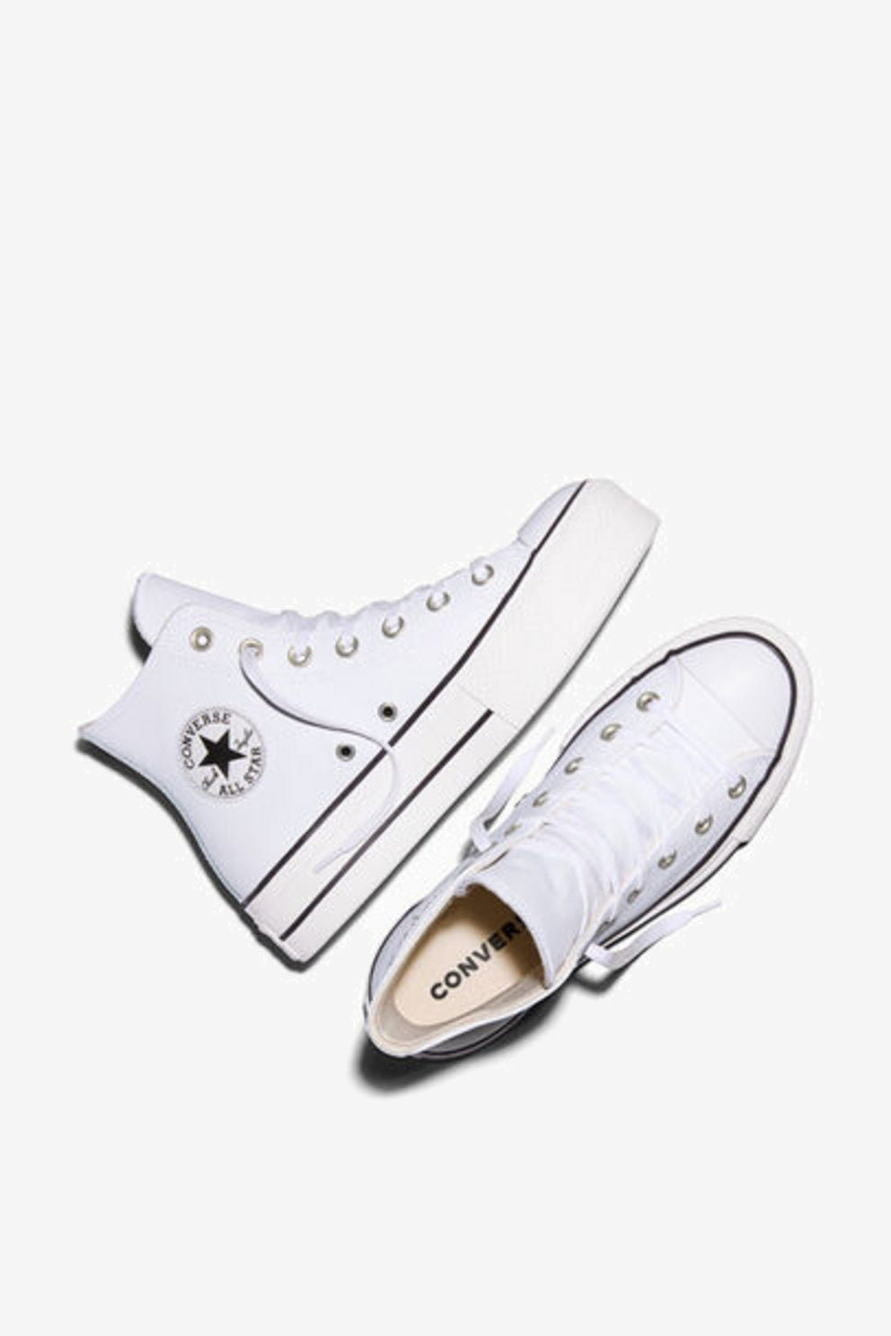 Converse All Star Chuck Taylor Platform pelle bianca donna-4