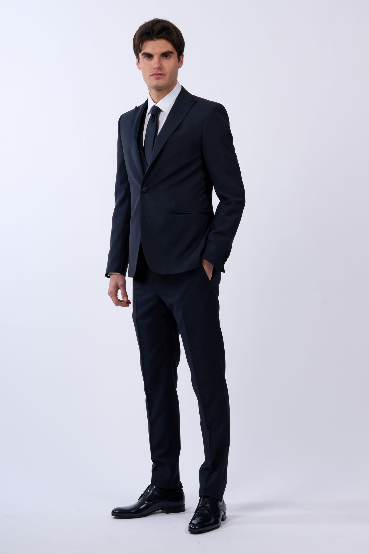 Corneliani Smoking con Gilet Blu Uomo