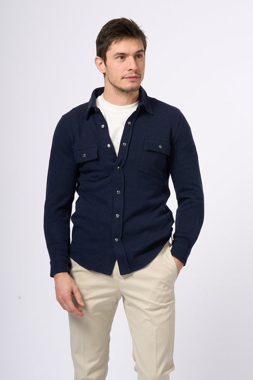 Customer Lovers Camicia Cashmere Blu Uomo-2