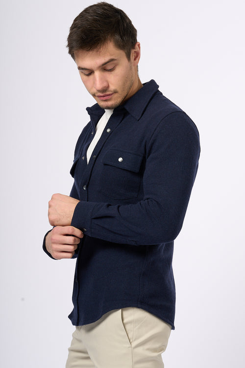 Customer Lovers Camicia Cashmere Blu Uomo